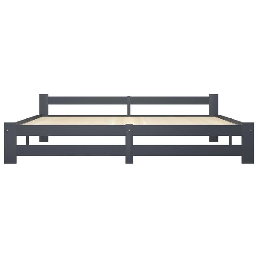 Bed Frame Dark Grey Solid Pine Wood 200x200 cm