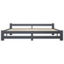 Bed Frame Dark Grey Solid Pine Wood 200x200 cm Image 4