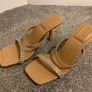 Zara Nude Diamond Square Toe Heels Image 3