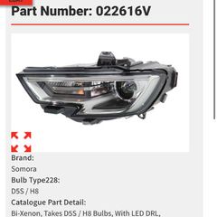 Audi A3 headlight