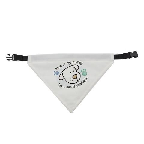 PERSONALISED Pet Bandana - white with you photo image or text