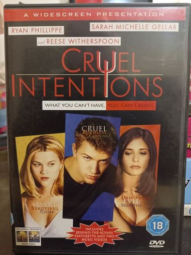 Cruel Intentions Dvd 90's thriller movie sarah michelle gellar