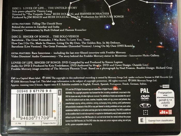 Freddie Murcury [2006] Lover Of Life, Singer Of Songs [Music 2xDVD]