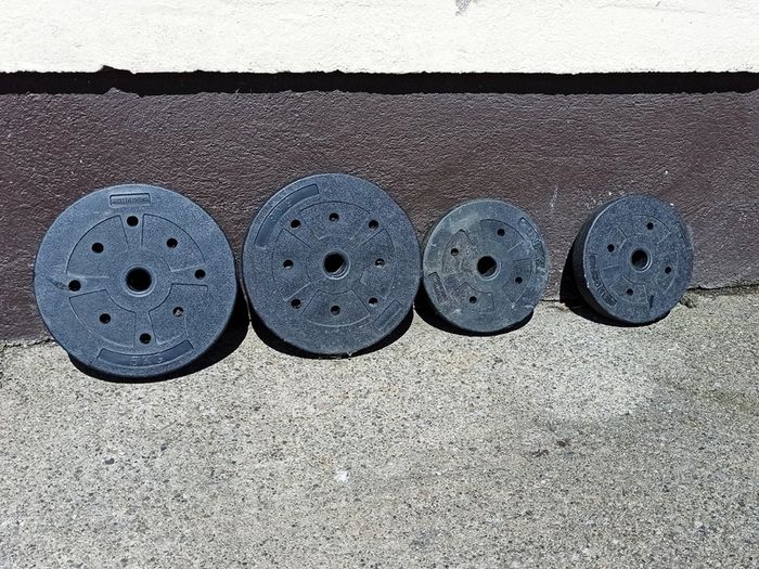 Opti Z Curl vinyl barbell weight set of  4pcs  2x5kg & 2x 2.5kg