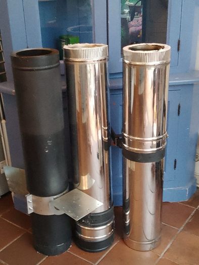 4m Stove Flue System  Twin Wall Insulated Stainless Steel and Fittings