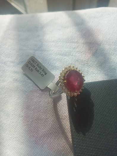 3.5 Carat Ruby and diamond ring with papers