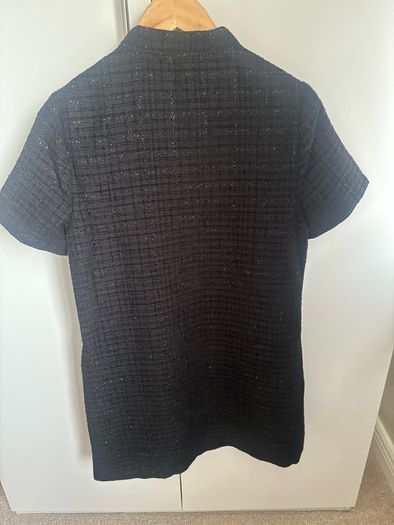 Love and Roses black tweed button mini dress