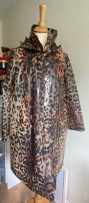 Donna Karan New York Animal Print Raincoat Size Medium