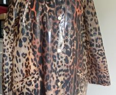 Donna Karan New York Animal Print Raincoat Size Medium