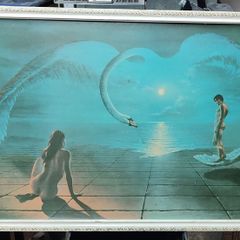 Wings Of Love Original 1970s Steven Pearson Large Framed Wall Art Print Retro Vintage