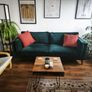 EZ Living Green Velvet Two Seater Sofa Image 2
