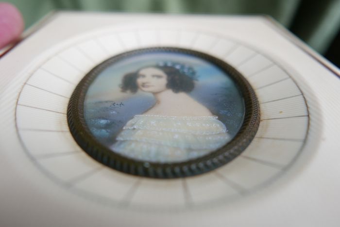 Antique Original Miniature Portrait Painting Old Frame Signed
