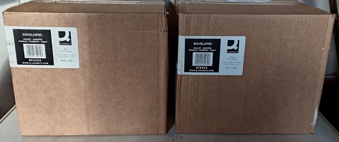 Two Boxes of Brown Envelopes