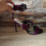 Karen Millen Stunning Purple Satin Strappy Sandals Heels Image 3