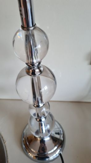 Beautiful Brushed Steel  Crackle Glass Table Lamp. In Mint Condition.