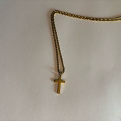 Gold cross.