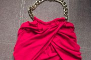 Red Chain Wrap Over Top with gold chain, size 10