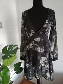 All Saints silk asymmetric dres size M 10