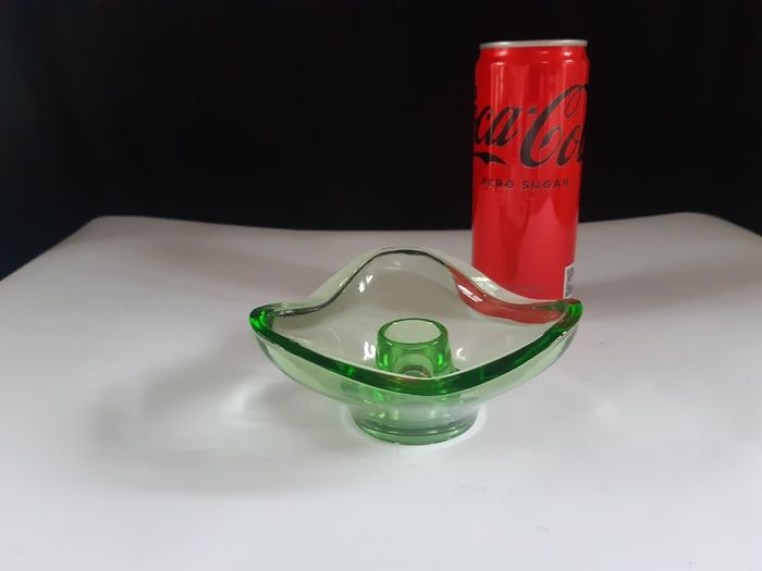 Green Glass Candle Holder