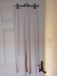 High Rise Plain Wide Leg Suit Pants