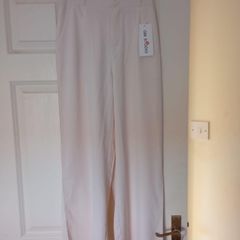 High Rise Plain Wide Leg Suit Pants