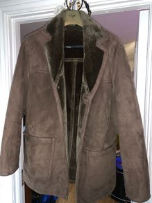 1970s Faux Shearling Car Coat / Ranch Coat