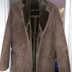1970s Faux Shearling Car Coat / Ranch Coat