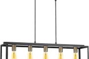 Kitchen Island Pendant Light,5-Light Modern Industrial Hanging lamp with Adjustable Height,Matte Black Frame Vintage Pendant Light Fixtures for Foyer,Pool Table Light, Dining Room,Farmhouse, Club,Bar (FREE SHIPPING)