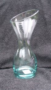 A waisted glass vase made by Ravenhead Glass (c.1990's). 30 cms height