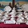 87 Piece Royal Albert Paragon Victoriana Rose Bone China Gold Gilt Dinner And Tea Service / Set For 10 Person Setting Made In England Image 2