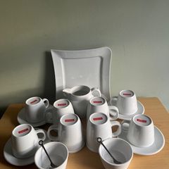 Bodum Tea & Coffee Set With Storage stacking stand & extras.  White.  Danish Brand In Excellent Condition.