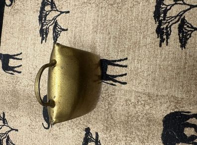 Vintage Brass Cow Bell with Loop Handle