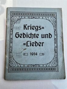 Original Book of German WW1 Poems and Songs