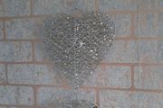 silver glitter hanging hearts