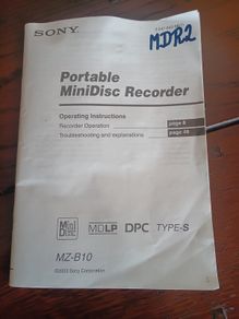 MiniDisc Sony MZ-B10 (Manual)