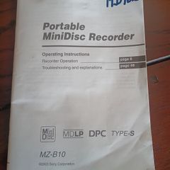 MiniDisc Sony MZ-B10 (Manual)
