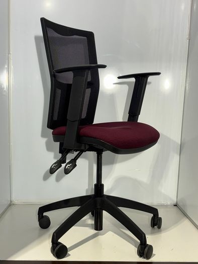 Black and red office chairs