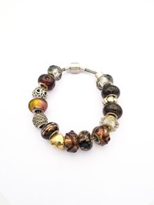 Vintage Rhona Sutton Designer Silver Charm Bracelet