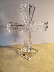 Vintage Tipperary crystal standing cross.