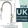 36523 FORIOUS Brushed Swivel High Arc Pull-Out Kitchen Sink Mixer Tap Image 7