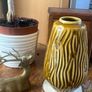 Celtic Kilrush Vintage Vase Wavy Bark Pattern Mustard Irish Pottery Image 3