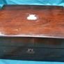 Antique Traveling Desk Wooden Writing Slope Box Image 2