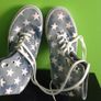 funky vans high tops with cool US flag stars print. Image 6