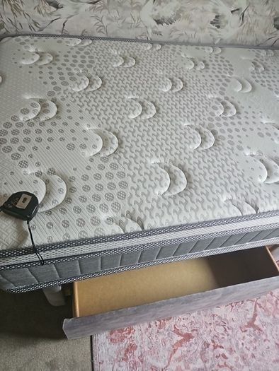 single bed and headboard