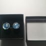 Blue and White glass cufflinks Image 3