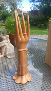Bali hand-carved wooden hand, jewellery prop. D18