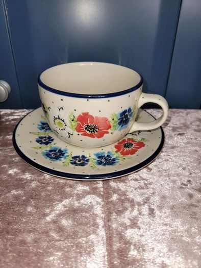 Boleslawiec pottery- cups and saucers