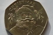 Christmas 50p Gibraltar 1992 fifty pence Santa Claus BUNC low mintage