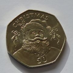Christmas 50p Gibraltar 1992 fifty pence Santa Claus BUNC low mintage