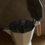 White Moka Pot Coffee Maker with Wooden Handle Image 2